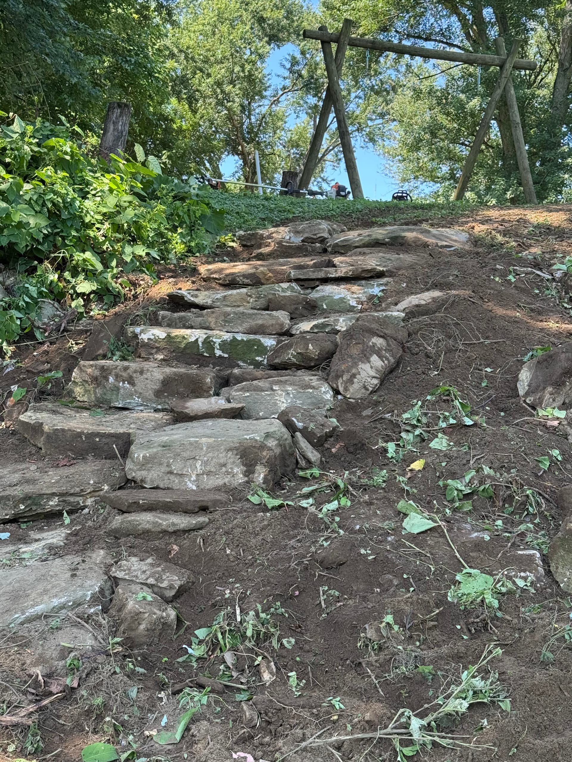 Natural Stone Stair Access Built Into an Ohio River Bank image