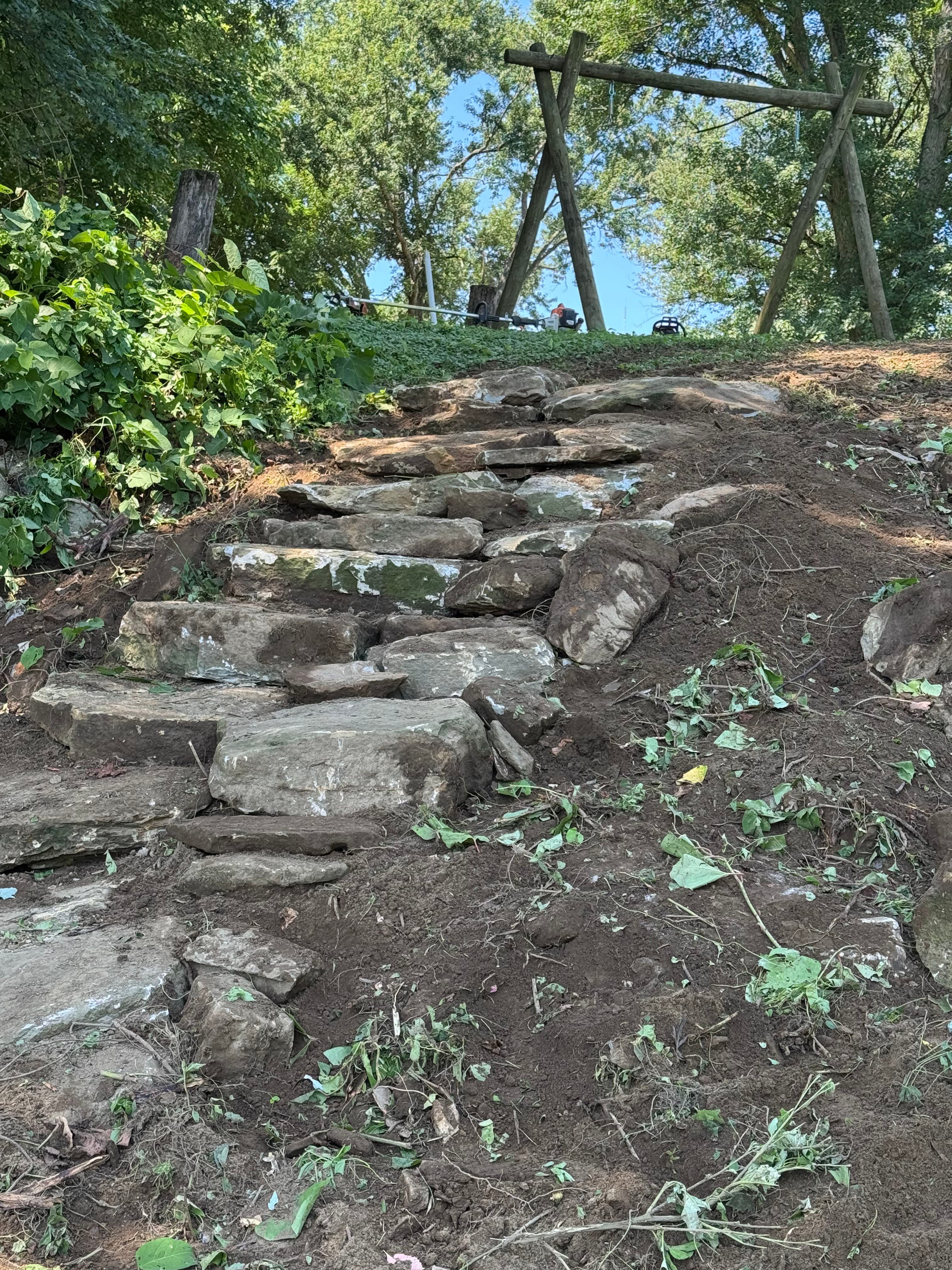 Project Natural Stone Stair Access Built Into an Ohio River Bank image