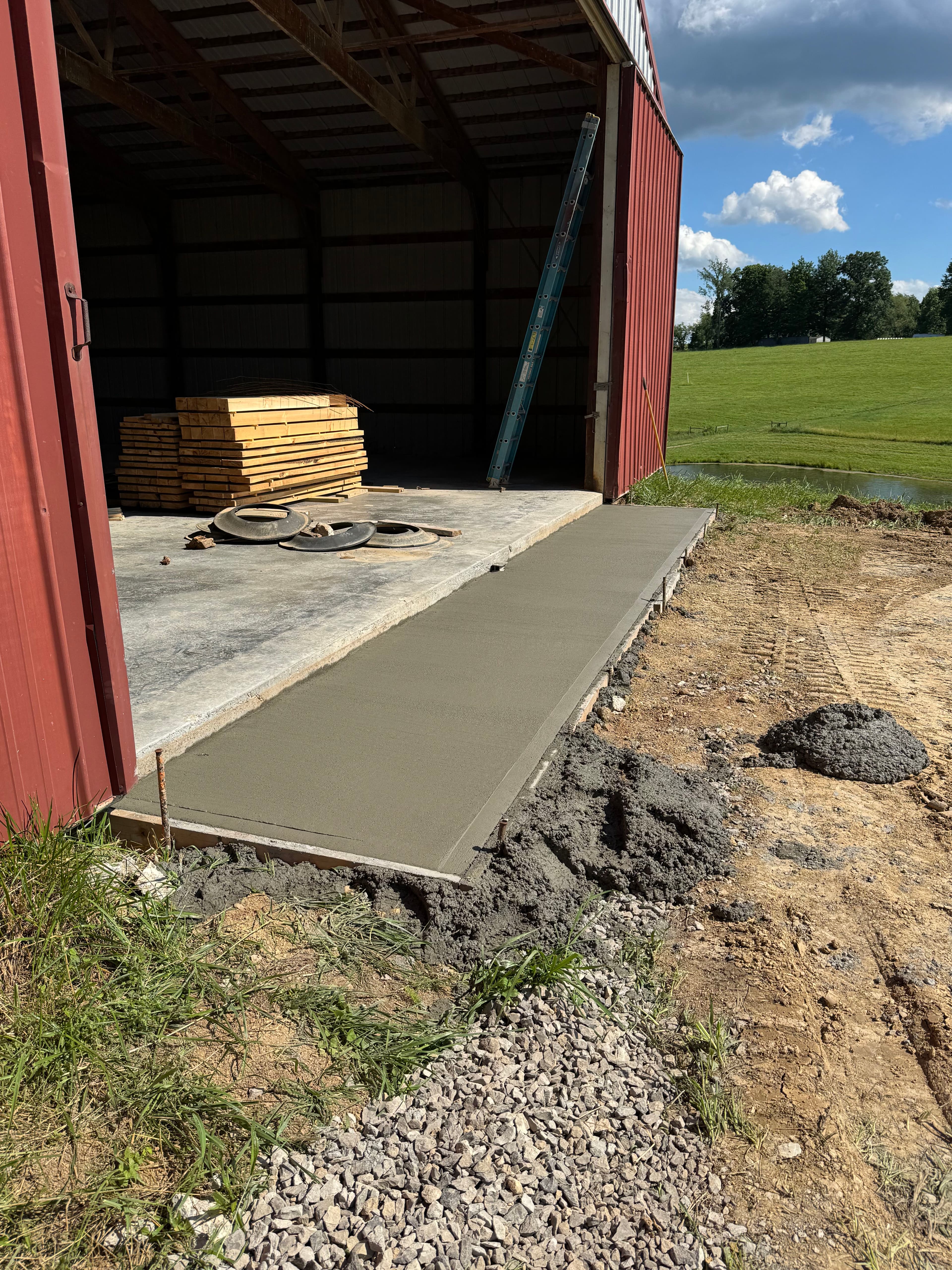 Project Concrete Barn Apron Poured Right on a Bethesda Farm image
