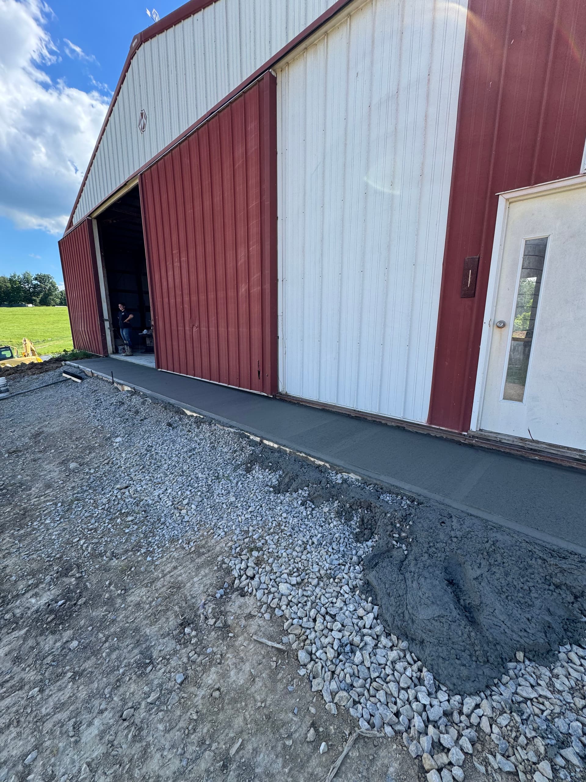 Gallery photos for Concrete Barn Apron Poured Right on a Bethesda Farm: Image #1